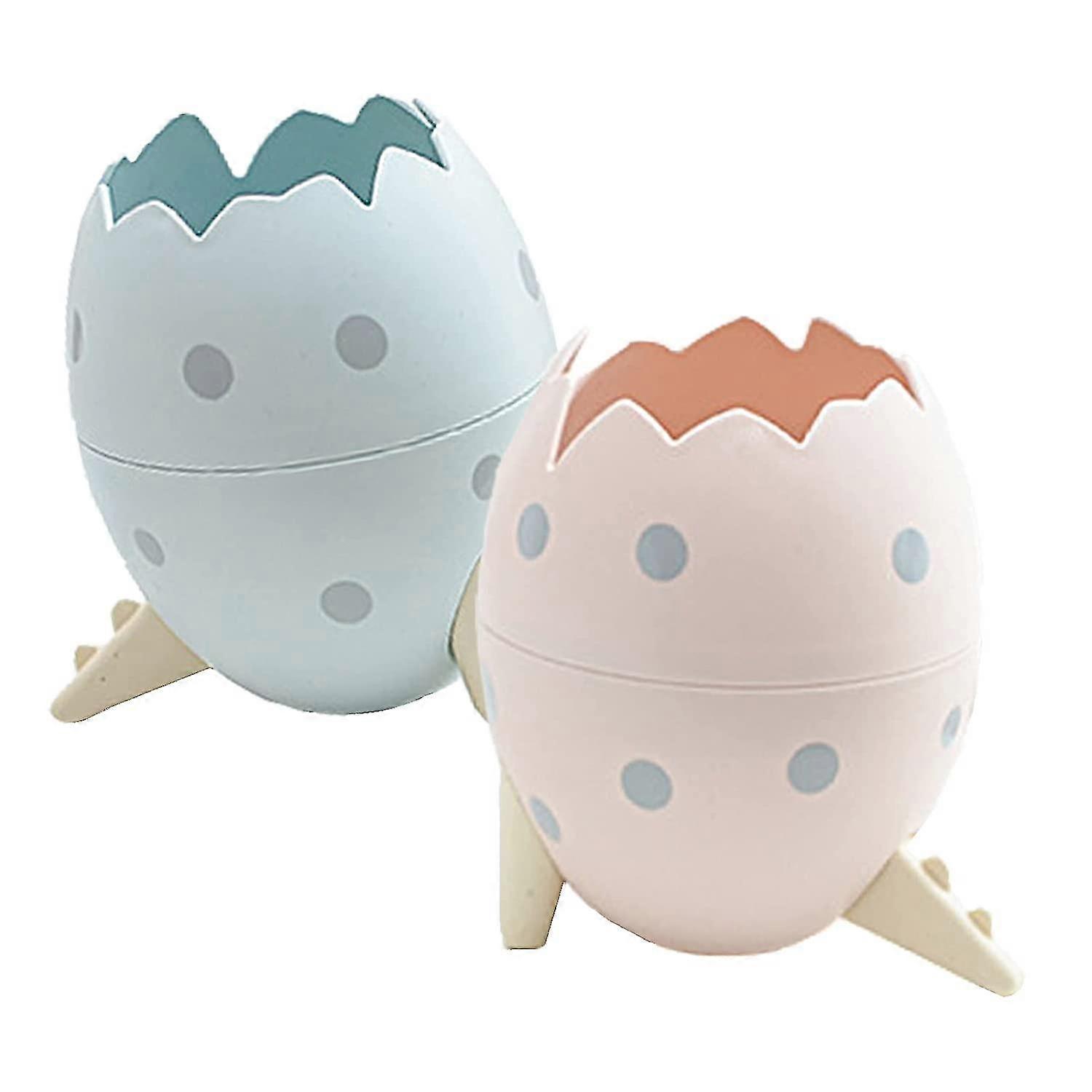 2 Pcs Dinosaur Eggshell Mini Desktop Dustbin