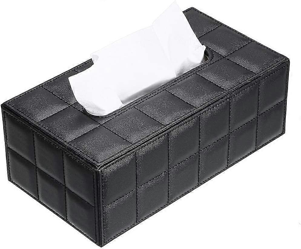 Rectangular Tissue Box Dispenser Fabric Tiles Pu Leather.