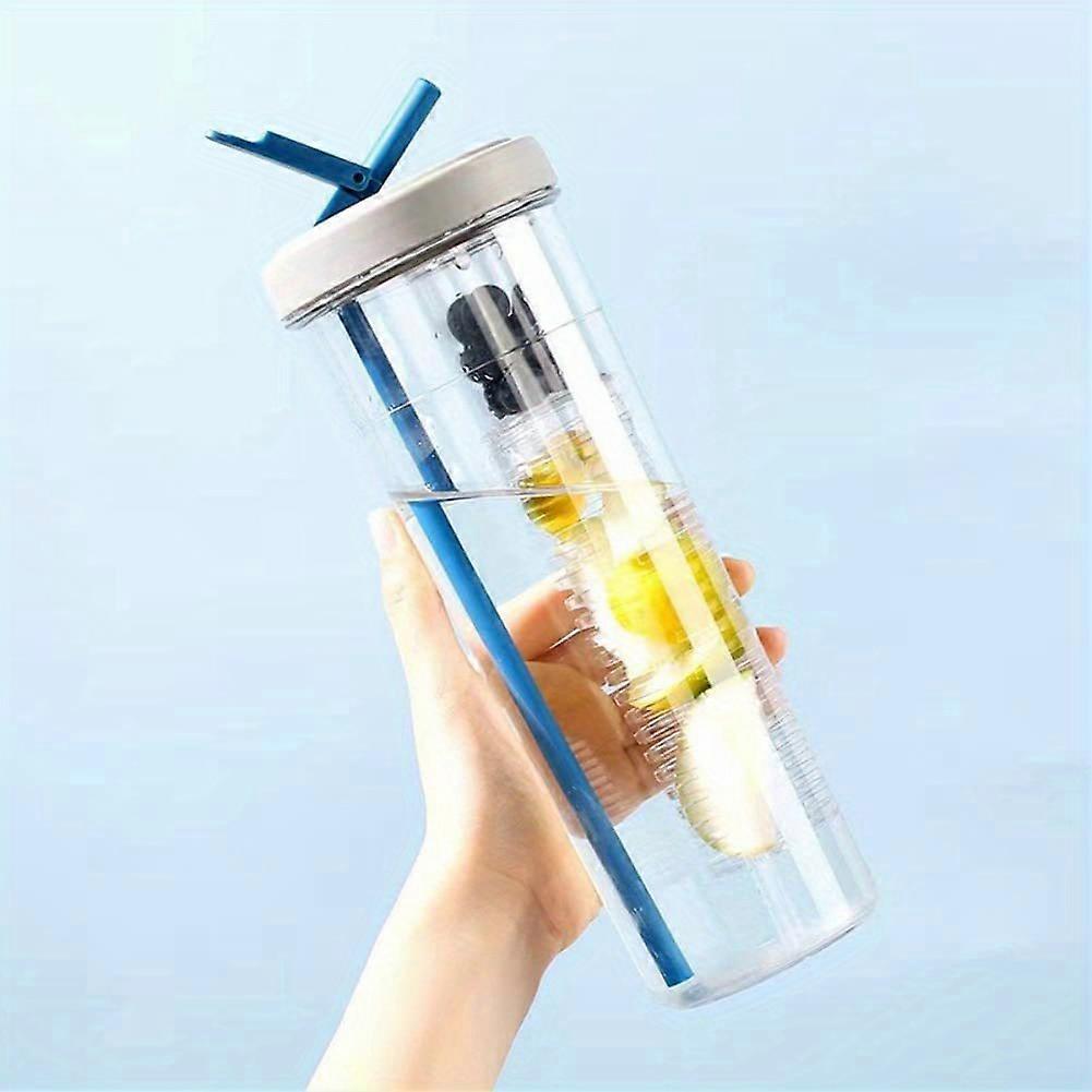 Versatile 700ml Leak-Proof Tumbler with Fruit Infuser & Straw - BPA-Free, Reusable Water Bottle for Travel & Everyday Use