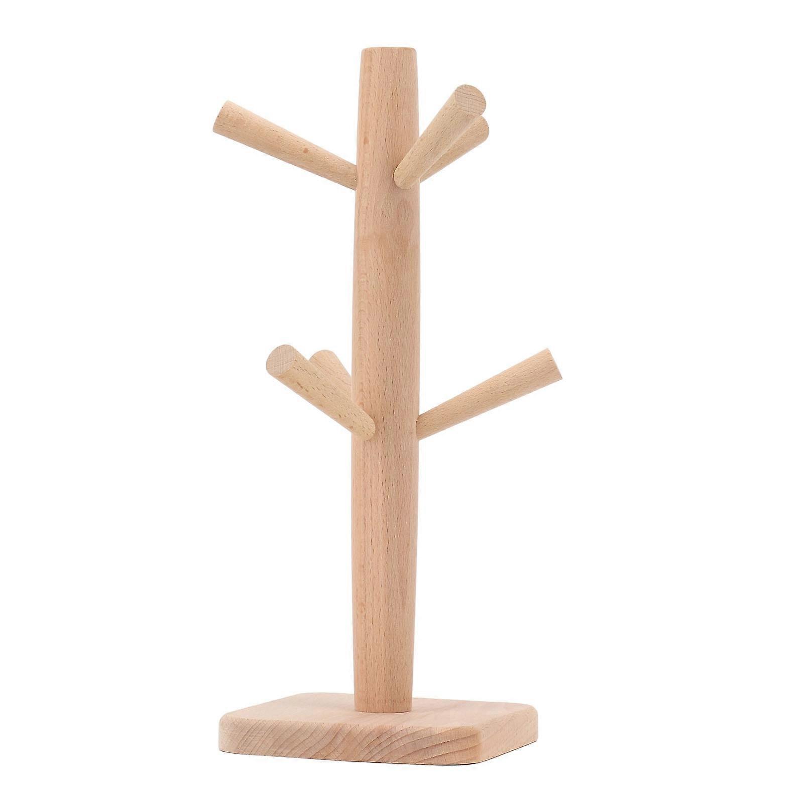 Bulk Beech Furrow Coffee Cup Holder Mug Tree Cup Storage Rack for Kitchen Home