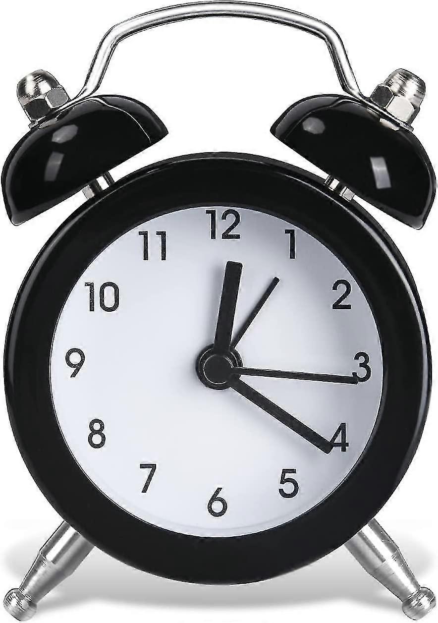 Mini Alarm Clock, Bedside Clock Battery Powered Non-ticking Desk Clock