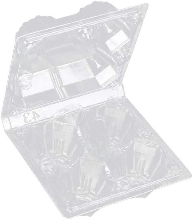 30pcs 4 Grids Clear Plastic Egg Cartons Egg Holder Reusable Fresh Egg Container