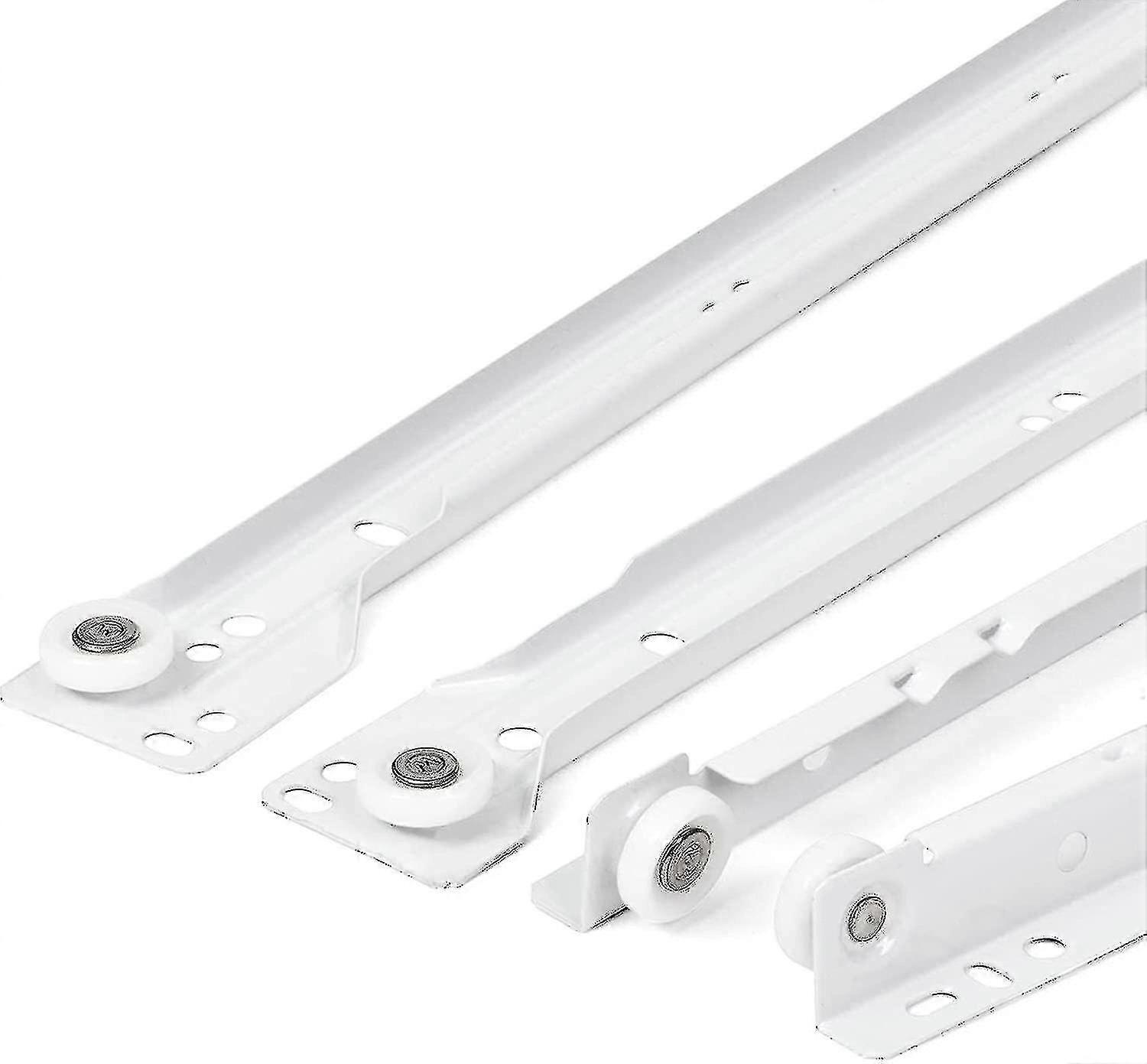 Guide per cassetti 400mm - Set di 2 (1 coppia) guide per cassetti scorrevoli, in bianco, sistema di scorrimento a prolunga parziale - Kit cassetto scorrevole Easy Assembly