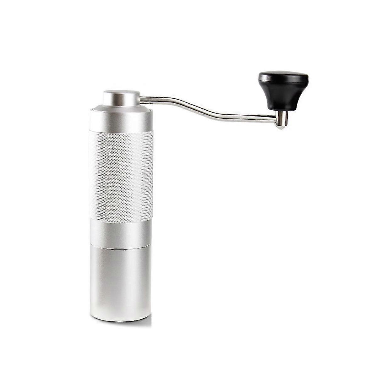 Manual Coffee Grinder Portable Adjustable Stainless Burr For Kitchen Silver