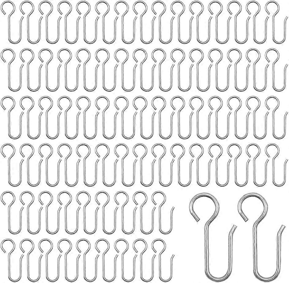 80pcs Curtain Hooks, Curtain Rail Hooks, Heavy Duty Zinc Curtain Hooks, for Door Curtains, etc(40x12mm)