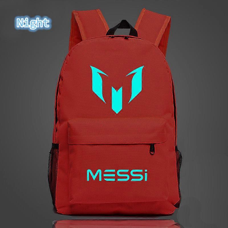 Skolväskor Fotbollsväskor Messi-logotyptryck Lysande ryggsäckar för barn Resemochila