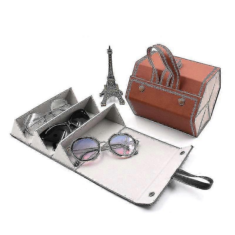 2/3/4/5/6 Slots Sunglasses Organizer Folding Sunglasses Storage Box Travel Portable Glasses Case