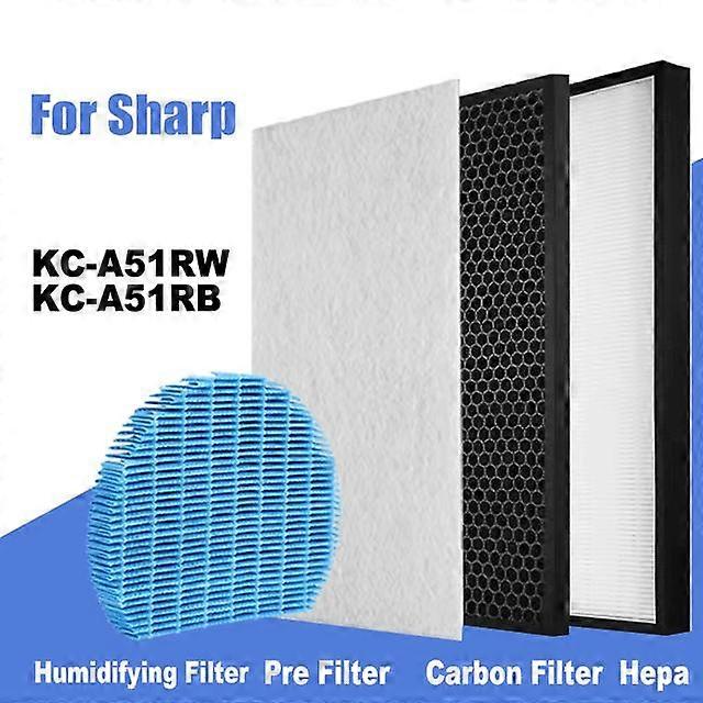 HEPA Filter FZ-A51HFR Carbon Charcoal Filter FZ-A51DFR for Sharp Air Purifier KC-A51RW, KC-A51RB
