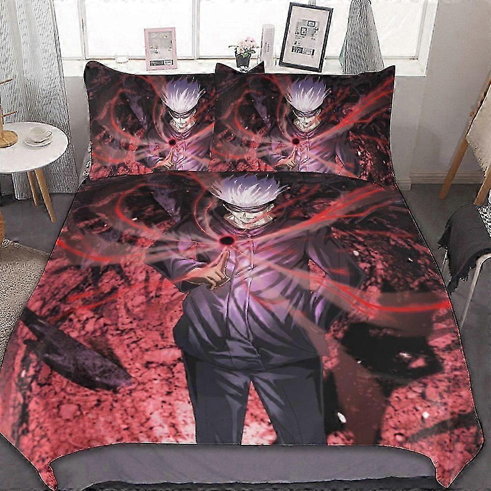 o1726 Lençóis Jujuu isen Conjunto de capa de edredon3 peças Conjunto de cama macio e confortável conjunto de cama macia para B (1 capa de edredom e 2 fronhas) lençóis