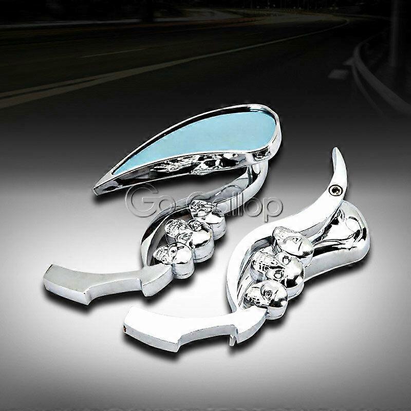 Long Stem Chrome Motorcycle Side Mirrors – Fit Suzuki Intruder VS800 Volusia 800 VL800 VS1400GLP, 10mm Bolt