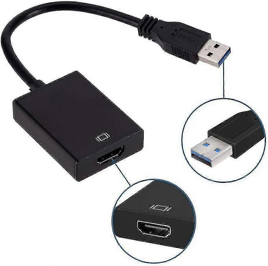 Usb To Hdmi Adapter,usb 3.0/2.0 To Hdmi 1080p Video Graphics Cable Converter With Audio For Pc Laptop Projector Hdtv Compatible With Windows Xp 7/8/8.