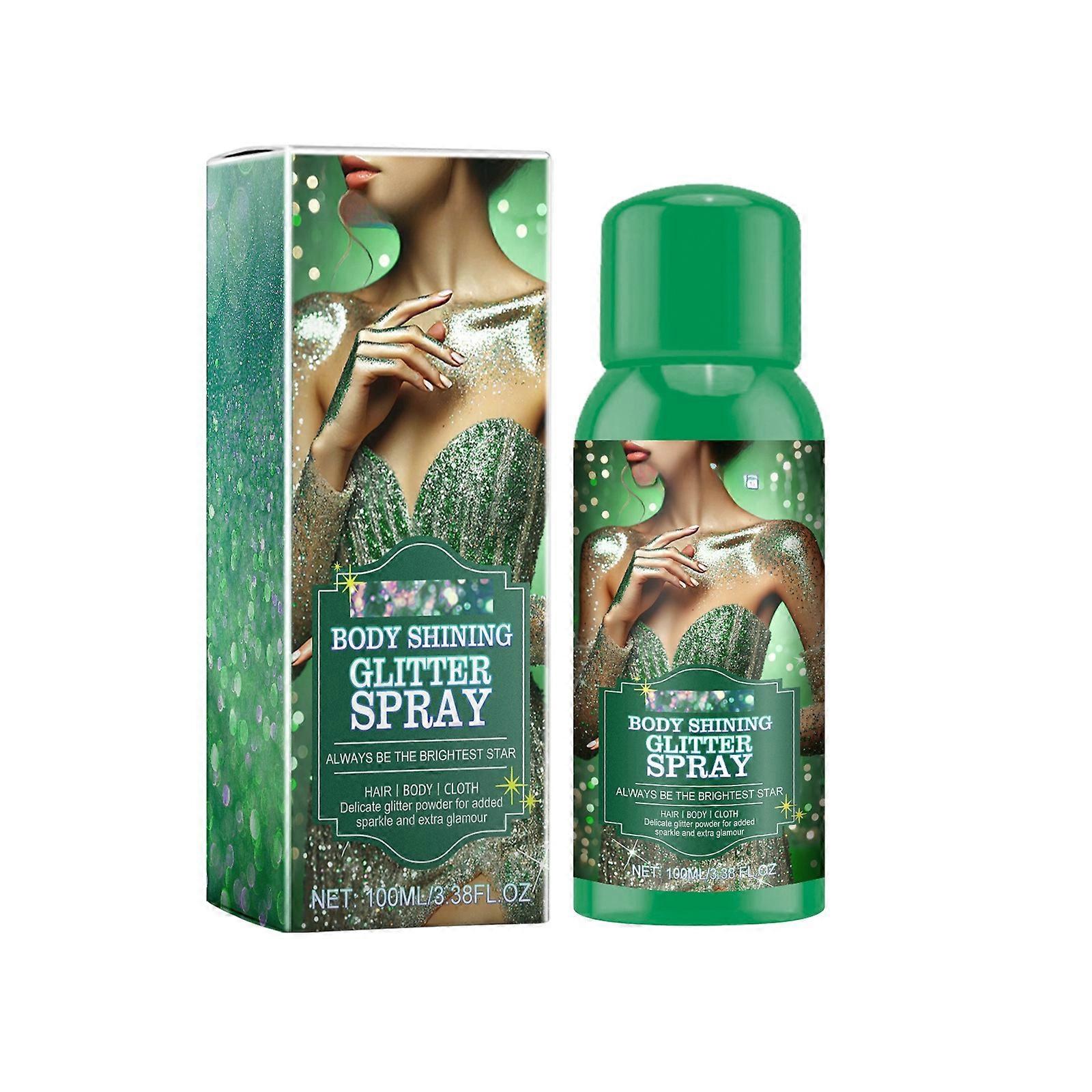 Glitter Spray Stage Party Hair and Clothes, 100ML Shiny Body Glitter Spray, Nightclub Party Glitter Shiny Spray, Séchage rapide et longue durée Body Shimmer