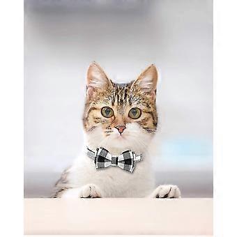 Bjxy Breakaway Cat Collar With Bow Tie And Bell, Cute Plaid Patterns, 1 Or 2 Pack Kitty Safety Collars