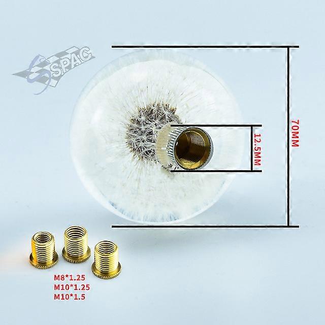 Creative Flower Car Shifter Head Shift Knob Stick 70MM Transparent Manual White Dandelion Gear Shift Knob