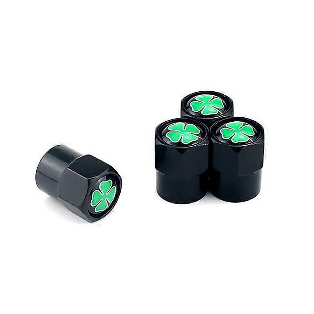 4Pcs/Set Tire Valve Stems Cap 4 Leaf Clover Alloy Wheel Air Trye Caps Dustproof For Most Cars