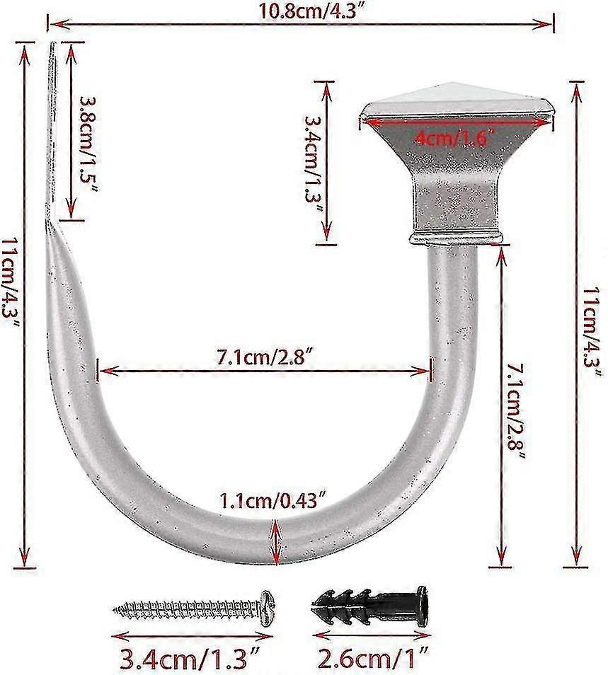 Curtain Hook Square Curtain Strap Silver 11m