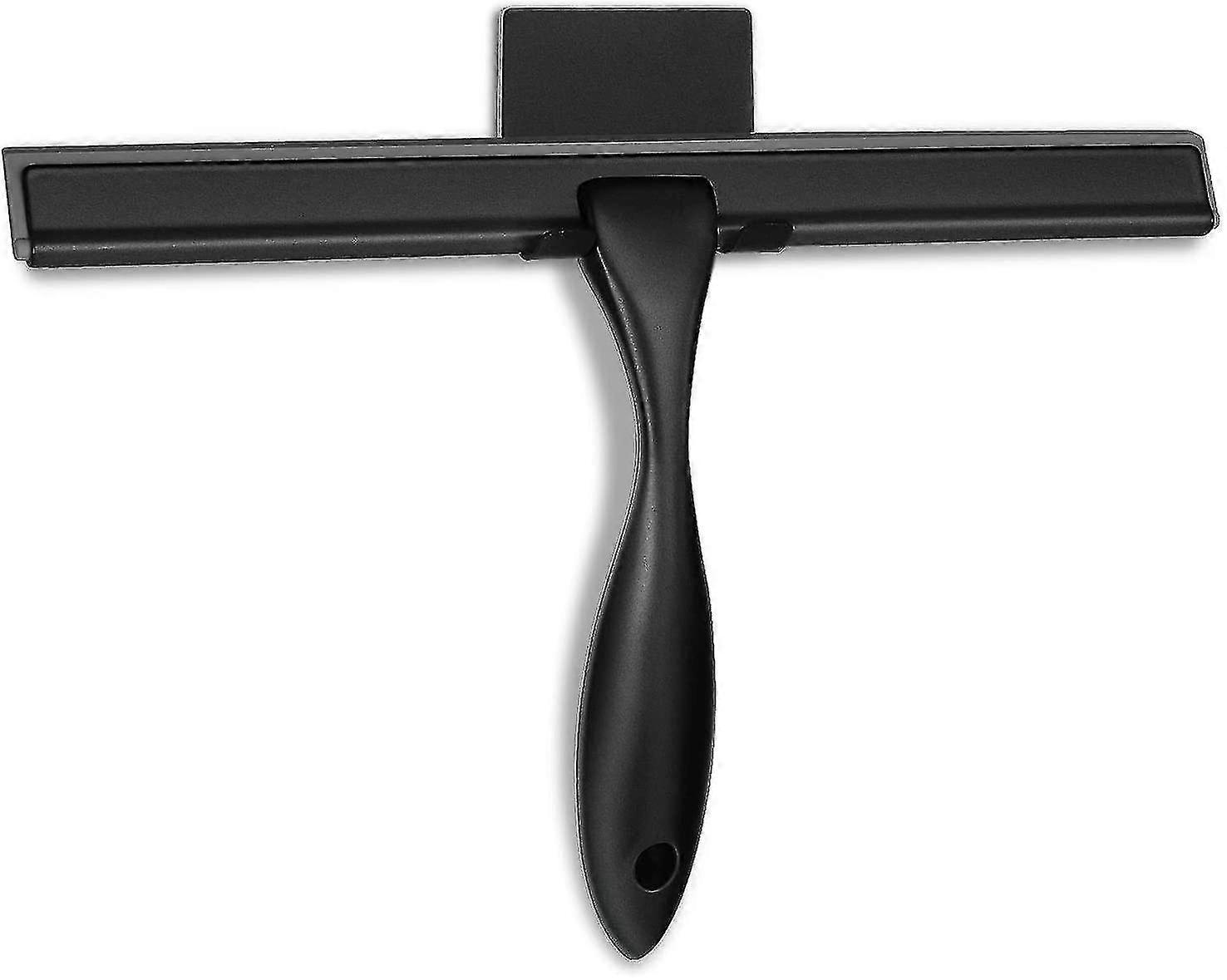 All-purpose Shower Squeegee til brusedøre, badeværelse, vindue og bilglas - sort, rustfrit stål