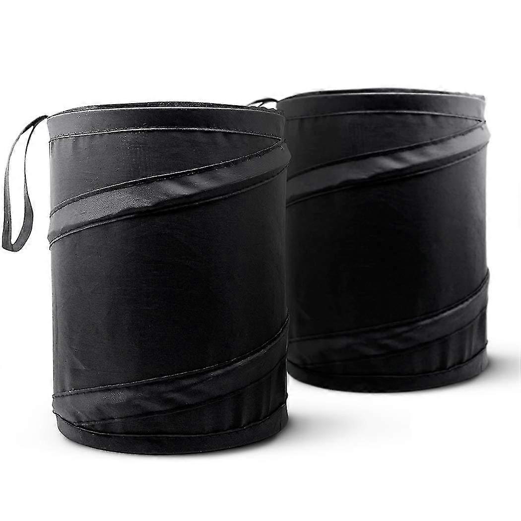 Car Trash Can, Portable Trash Can, Collapsible Waterproof Bag, Trash Bin, Garbage Bin (2 Pack, Black)