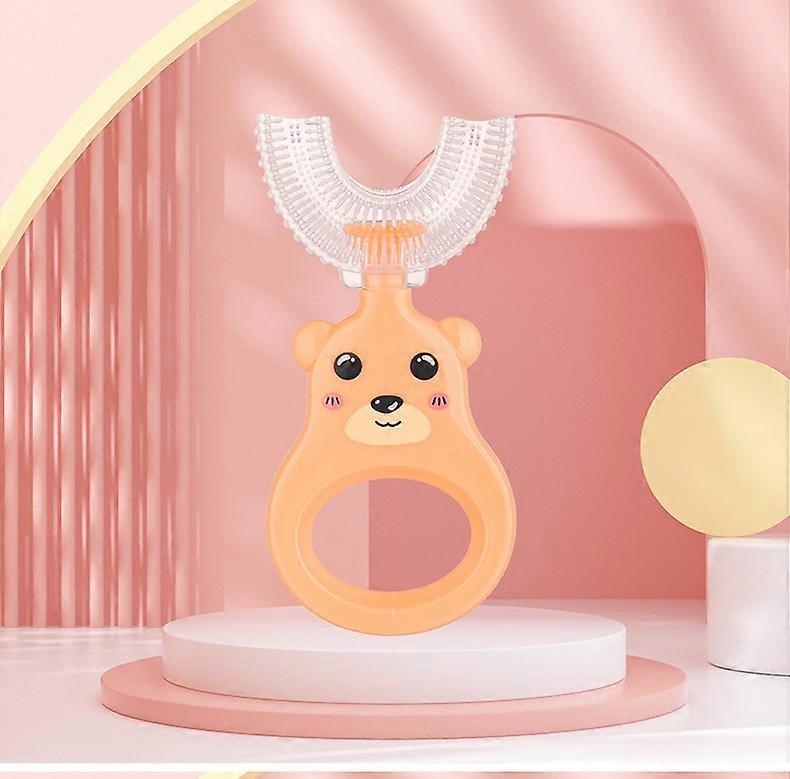 2-12 Years Kid Toothbrush Teeth Silicone U-shaped Brushing orange