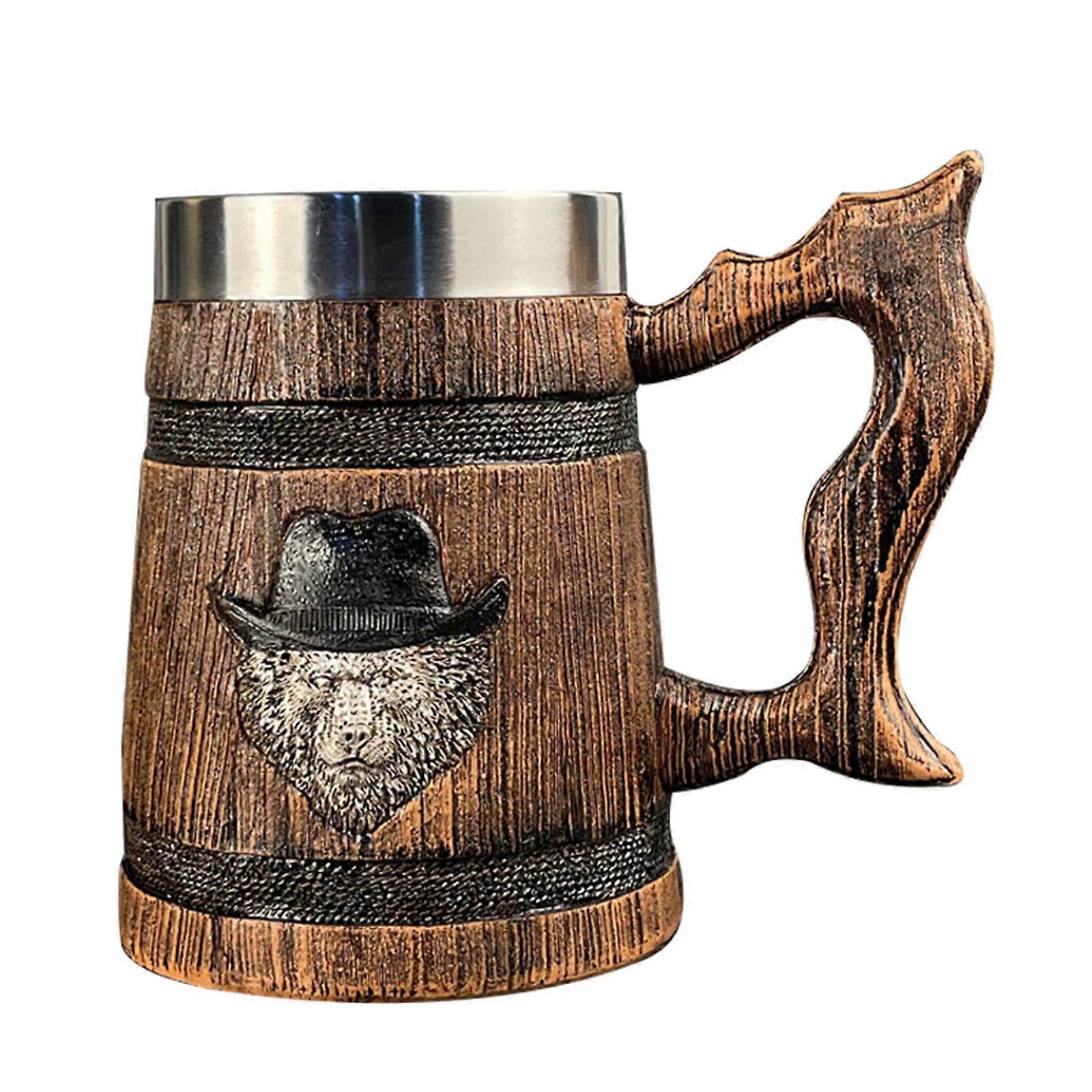 German Retro Double-layer Design Large-capacity Beer Mug Coffee Cup Gift