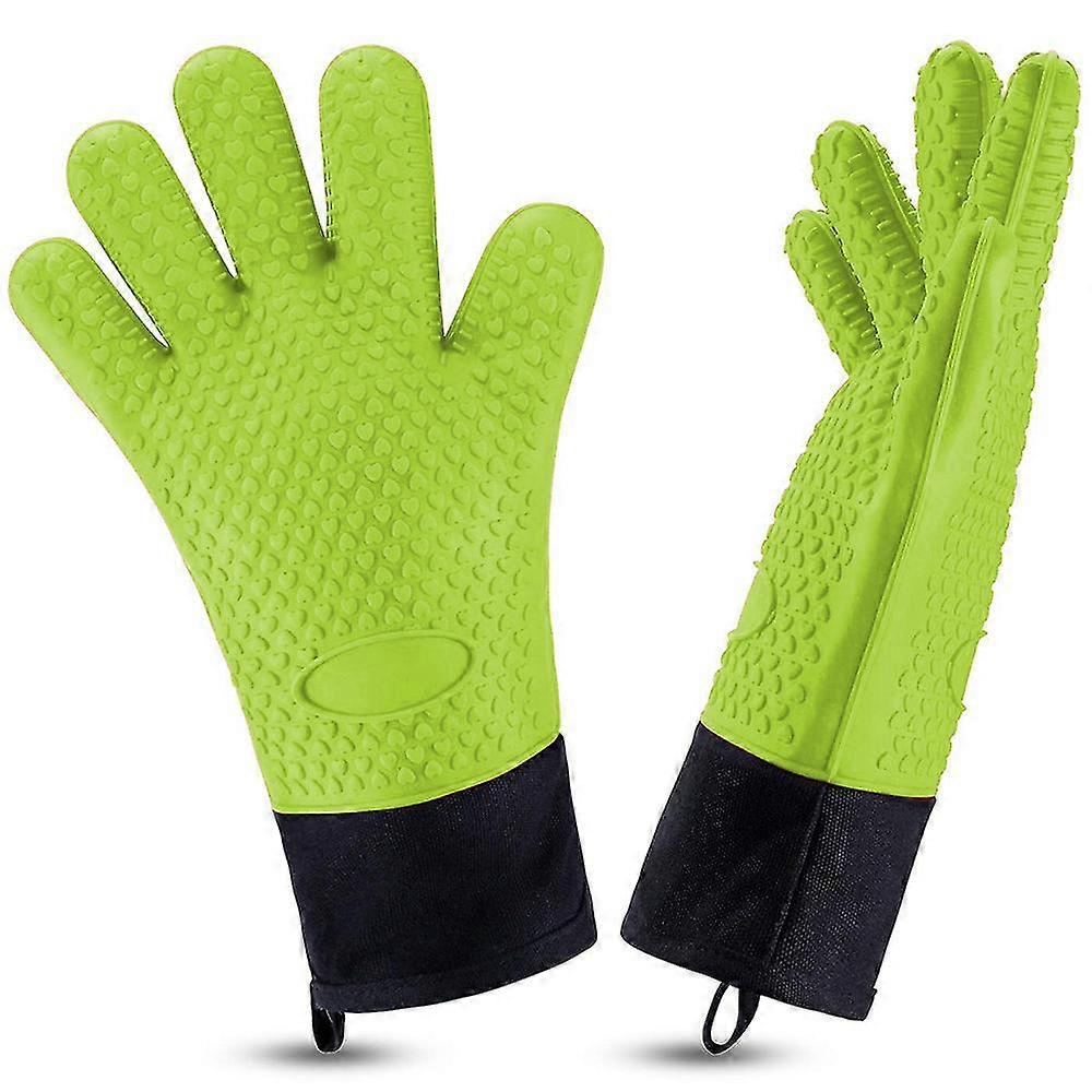 Premium Oven Gloves - Silicone Extremely Heat Resistant For BakingGreen