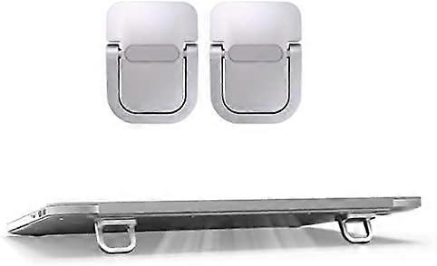 Portable Keyboard Riser, Mini Invisible Laptop Stand for Desk Computer Keyboard MacBook Notebook Stand Riser Aluminum (2PCS) (Silver)