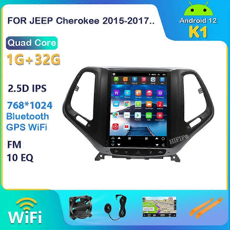 6+128G Android 12 Tesla Style Car Radio Multimedia Video Player For Jeep Cherokee 5 KL 2013-2018 Carplay Auto GPS Navigation BT