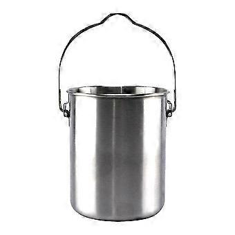 Pentola da campeggio Tazza d'acqua in acciaio inossidabile da 750 ml con coperchio Manico pieghevole Pentole da campeggio all'aperto