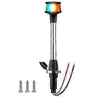 Bow Light LED Boat Navigation Lights Red and Green Bi-Color Light Pole Removable Plug in Base 12 In