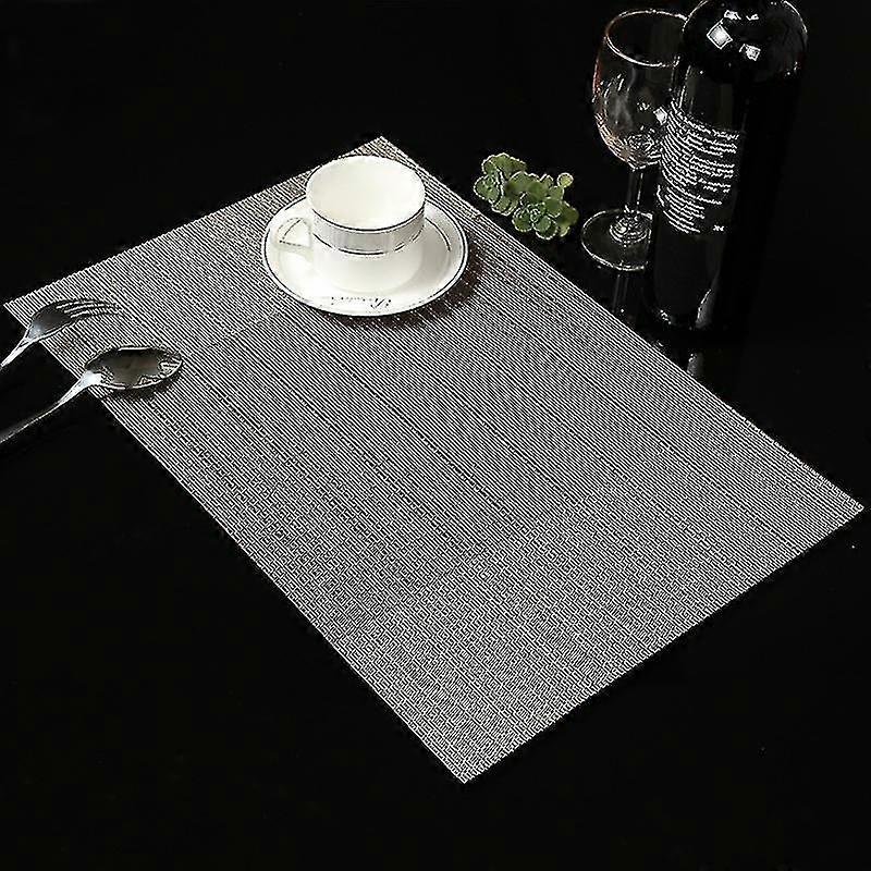 Sets de table antidérapants résistants à la chaleur Tapis de table 18 x 12 pouces, ensemble de 12 sets de table en vinyle tissé lavable