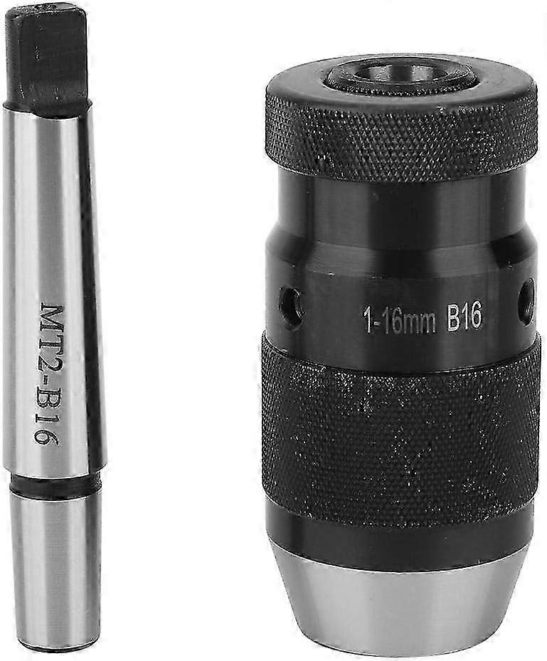 Robustes Bohrfutter, selbstspannendes Spannfutter mit MT2 - B16 Morsekegelfutter für CNC-Drehbohrmaschine (Spannfutter + B16 Kegelfutter)