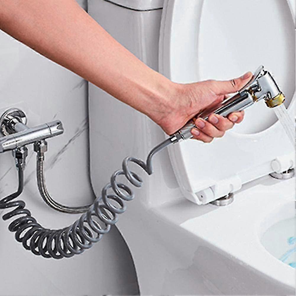 2m Flexible Shower Hose Spring Replacement Shower Hose For Bathroom Shower D Toilet Hand Bidet Sprayer(gray)