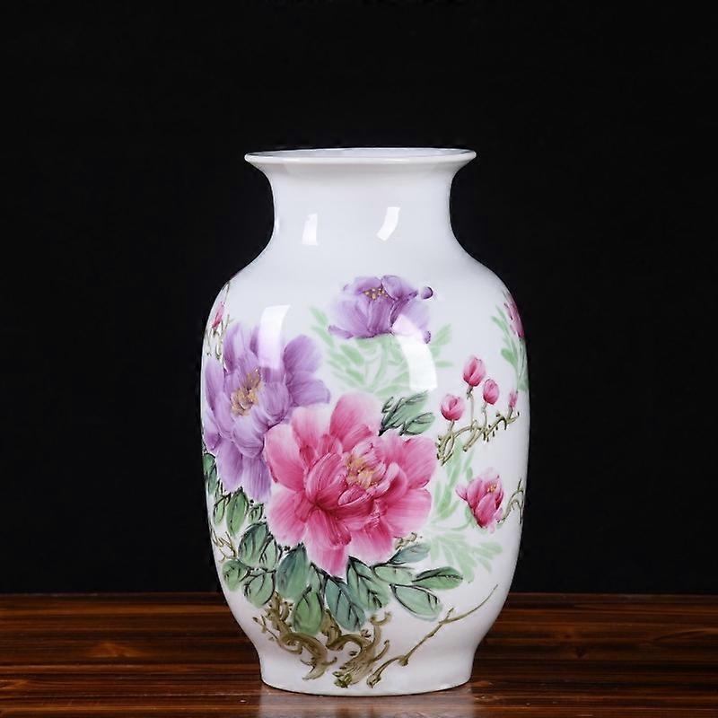 Masterpiece Hand-Painted Peony Vase - Jingdezhen Ceramic
