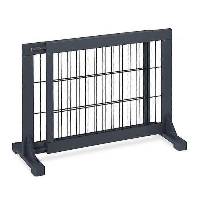 Grey retractable safety gate