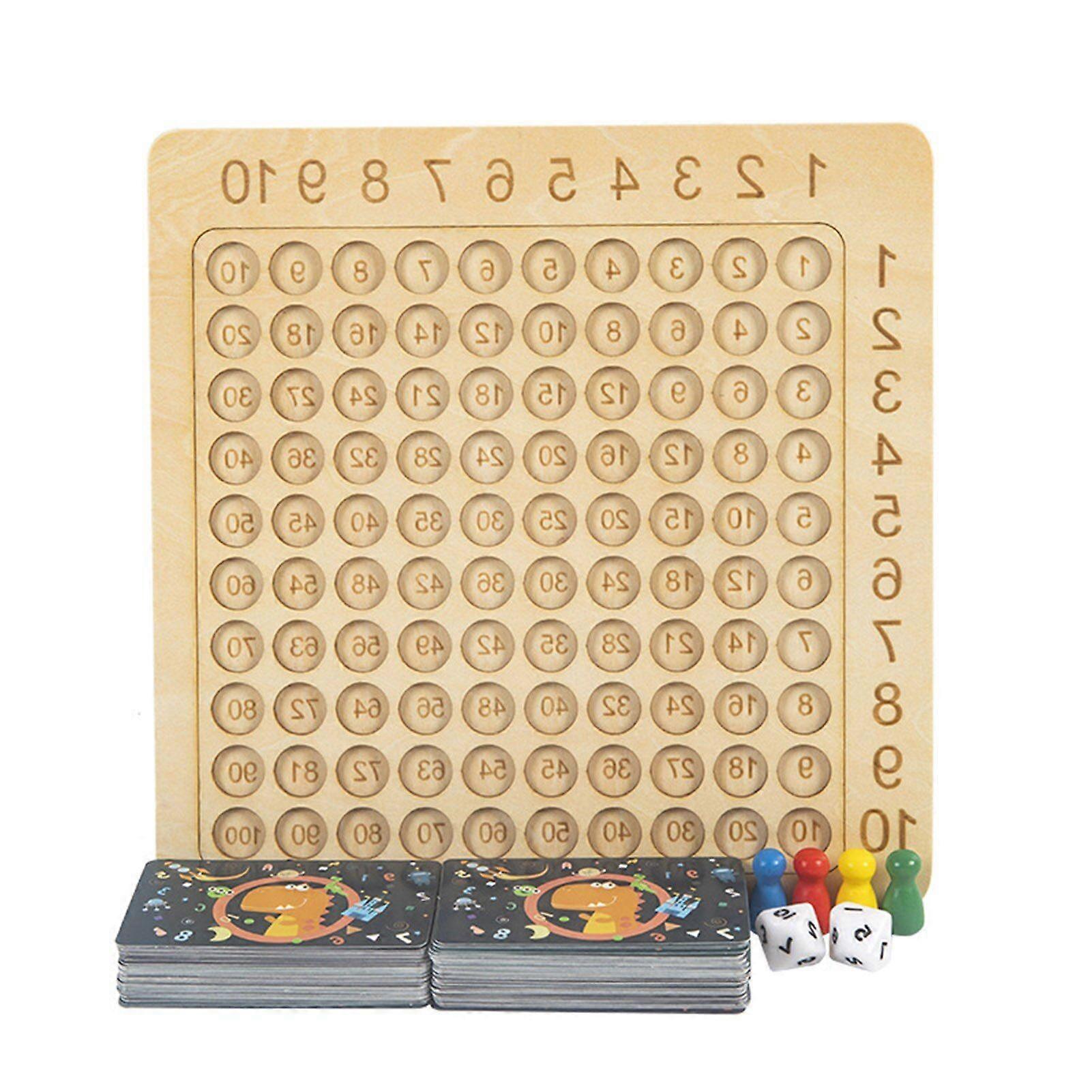 Multiplication Board Game Mathematical Counting Table with Dice & Flash Card Early Education Toy Gifts
