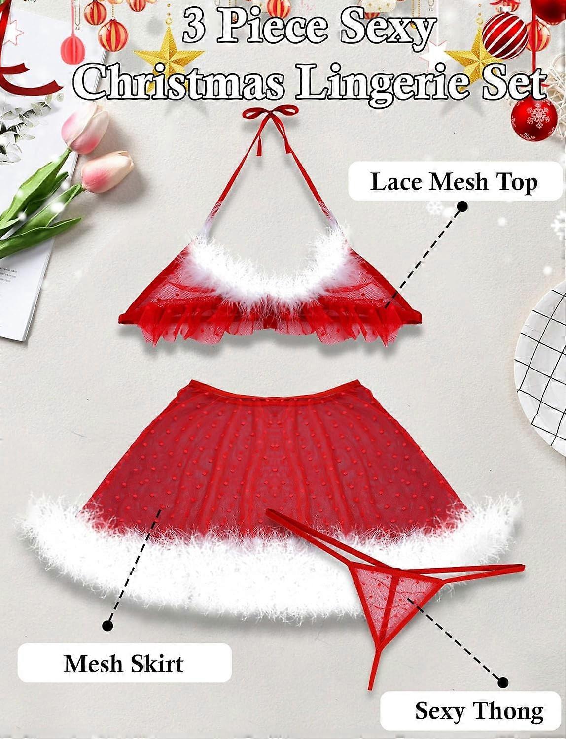 Women's Christmas Lingerie Set Sexy Underwire Santa Strappy Lace Exotic Bra and Panty Set Naughty Pa | Fruugo NO Women's Christmas Lingerie Set Sexy Underwire Santa Strappy Lace Exotic Bra and Panty Set Naughty Pa | Fruugo NO