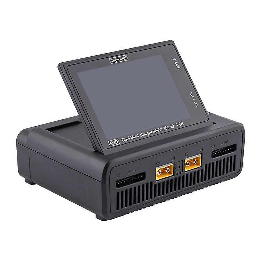 ToolkitRC M8D 800W 2*30A Dual Channel Touch Screen DC Charger Discharger for 1-8S Lipo LiHV LiFe Lio