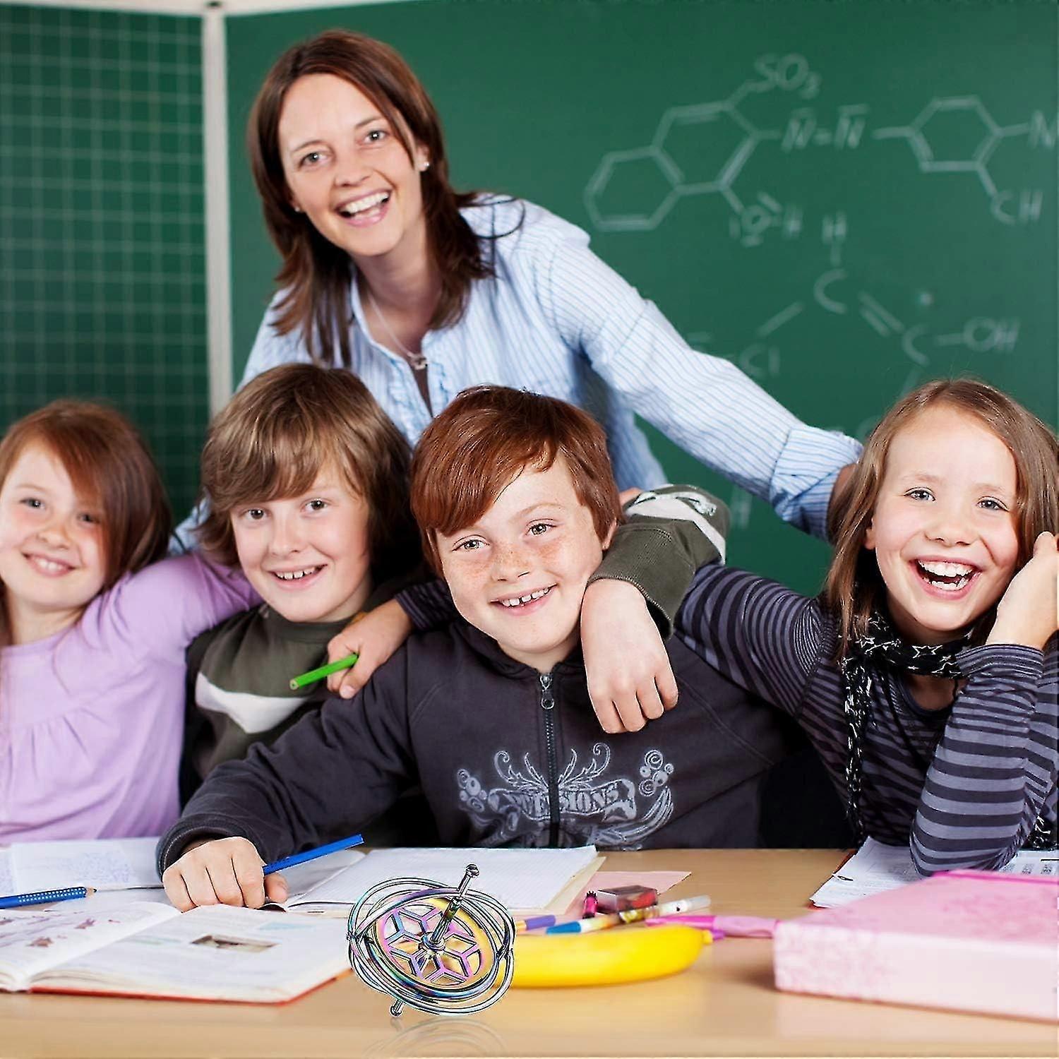 Giroscopio In Metallo Haofy - Giocattolo Anti-Stress Per Bambini E Adulti, Con Base Stabile - Foto 4