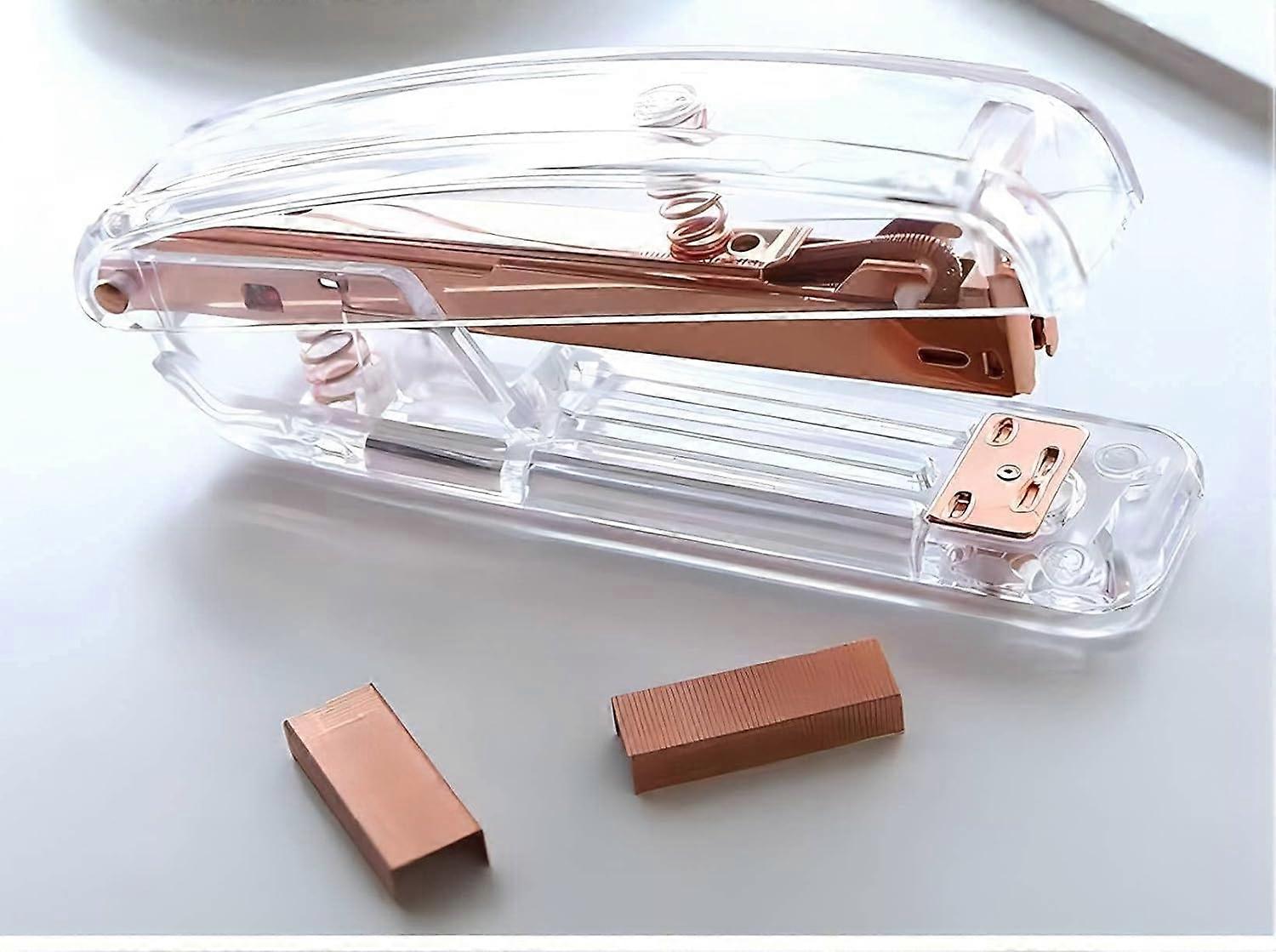 Stapler, Desktop Stapler with Staples, Office Stapler, 25 Sheet Capacity, Rose Gold
