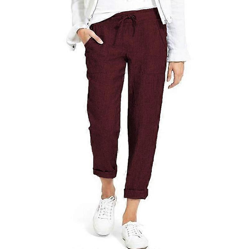S-5XL Plus Size Unisex Women Elastic Waist Harem Pants Side Pockets Casual Baggy Trousers