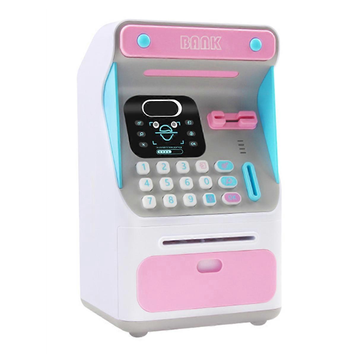 電子ロック付きクリエイティブ貯金箱の子供顔認識玩具テーブルゲーム金融玩具脳トレーニングGAピンク