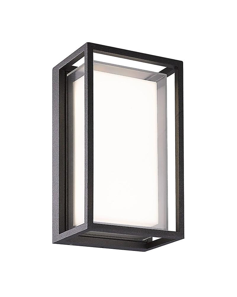 Chamonix Lámpara rectangular de techo/pared, 9w Led, 3000k, 725lm, Ip65, Gris oscuro