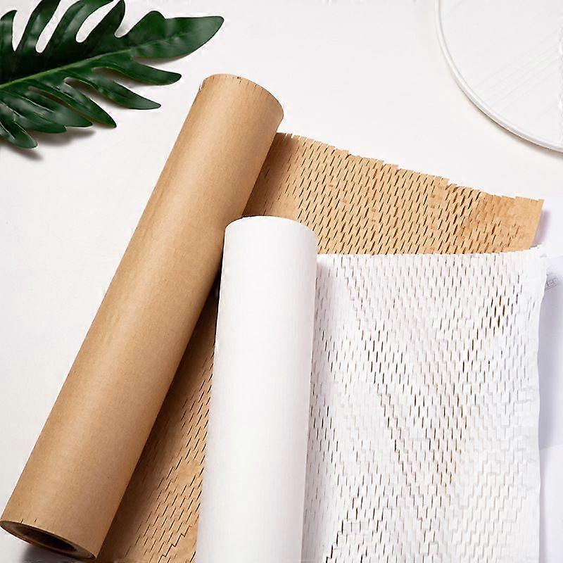 50m38cm Kraft Honeycomb Packaging Paper Roll, Eco Friendly Honeycomb Packaging Paper Roll For Protection,Gift Wrapping And Fragile Items