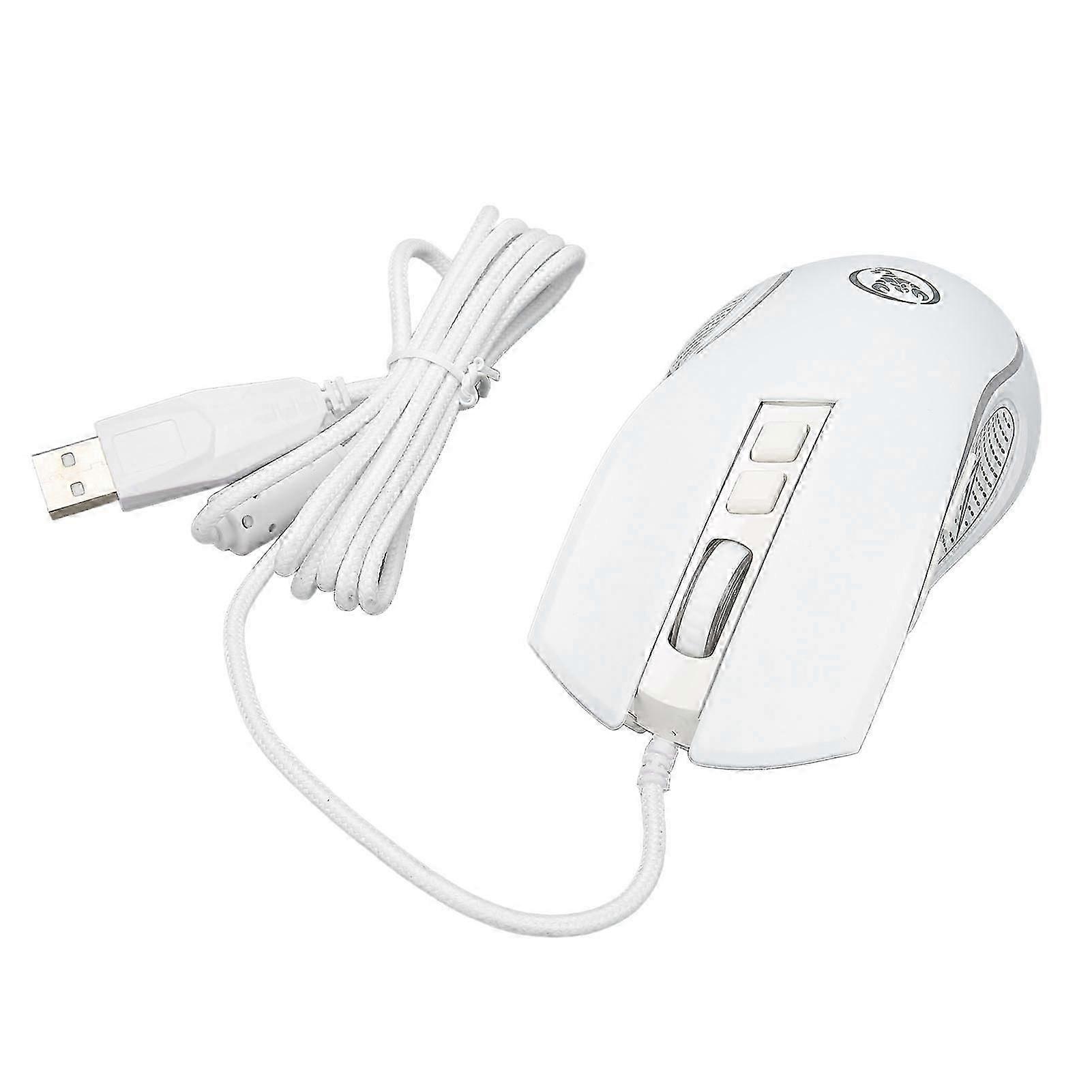 Gaming Mouse Usb2.0 4 Adjustable Dpi Rgb Backlit Ergonomic Design Optical Sensor Laptop Mouse For Gaming Office Home White