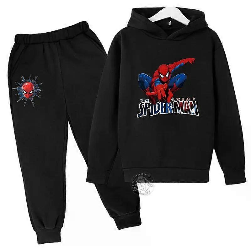 Marvel Spider Man Printed Children's Street Fashion Boys and Girls Sports Hoodie+Sweatpants Two Piece Sports Autumn/Winter Set