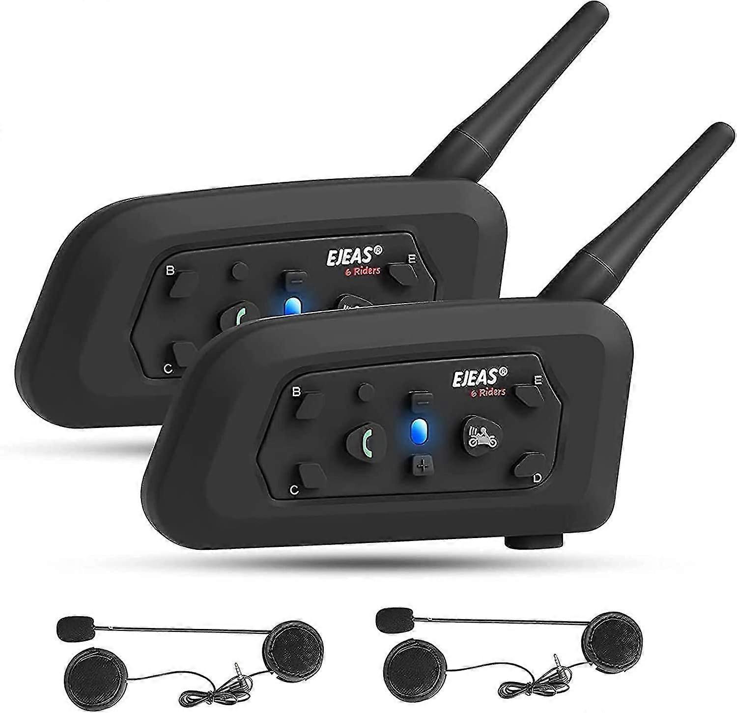V6Pro Motorcycle Intercom Helmet Earphone Bluetooth 5.1 Waterproof Motor Earphone Handsfree GPS Communication for 6Rider~9845