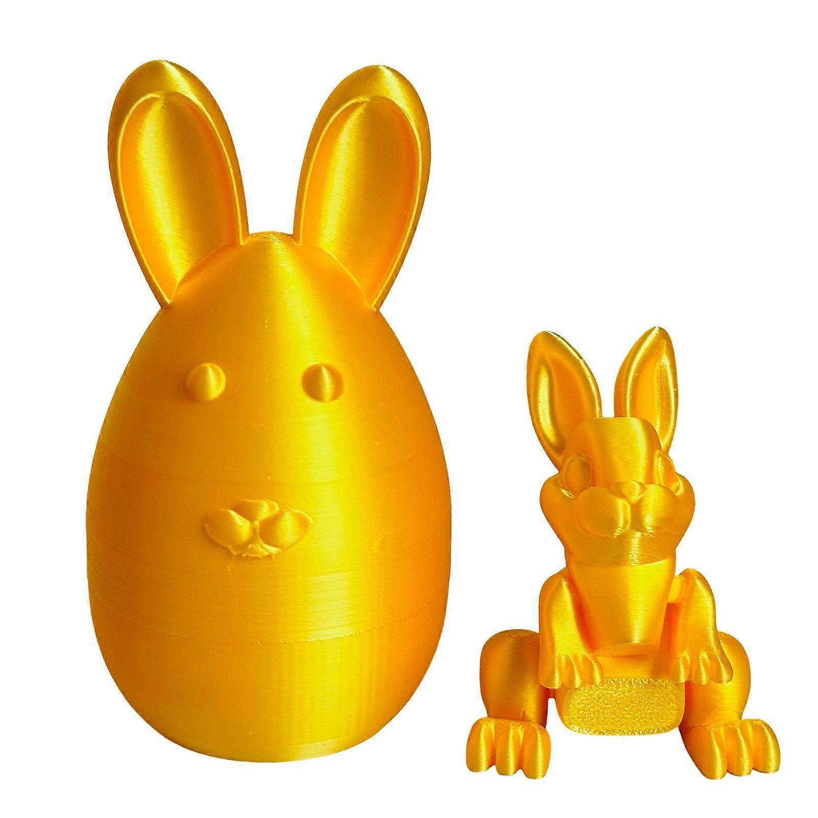 Easter Rabbit Egg 3D Printed Bunny with Movable Joints Easter Egg with Rabbit Inside for Home Decorations Kids Gifts