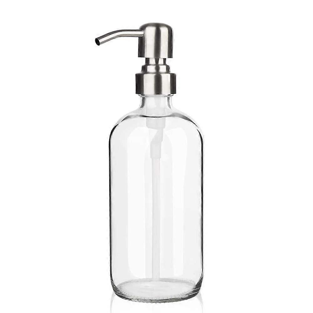 Clear Glass Soap Dispenser for Kitchen 17 oz/500 ML