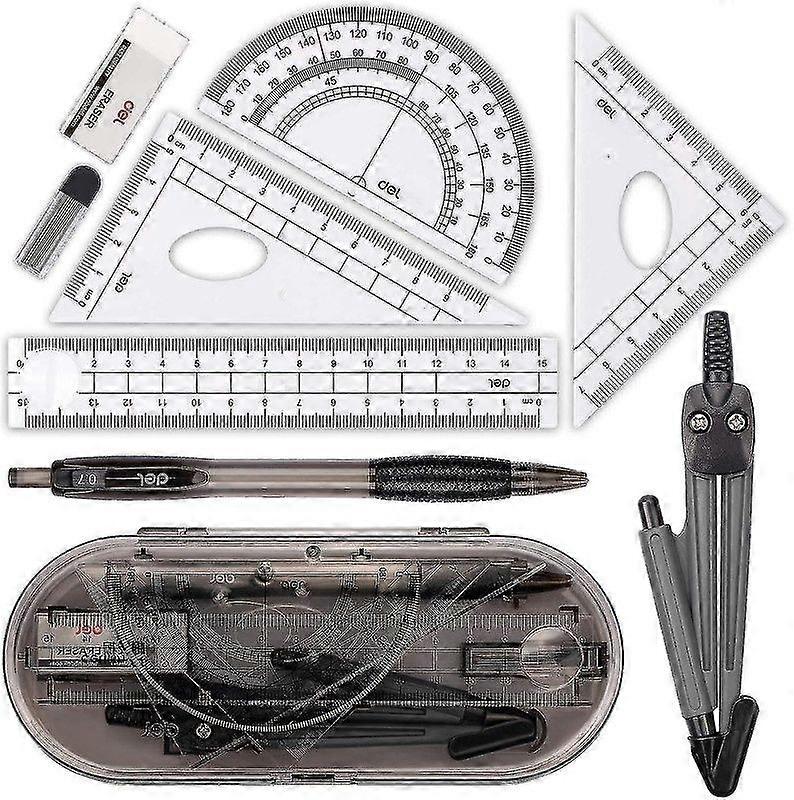 Compass Set, Compass For Geometry Math Geometry Kit 8 Pieces - Student Supplies Drawing Compass, Pro