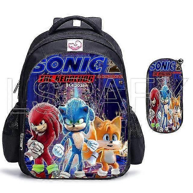 Bhtv Schultaschen Sonic Racing 3D-Druck Kinder Rucksack Schultaschen Schwarze Büchertaschen Für Teenager Mädchen Jungen Kinder Büchertasche Gold